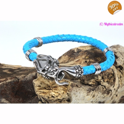 Leather and Stainless Steel Bracelet Style O Leather and Stainless Steel Bracelet Style O