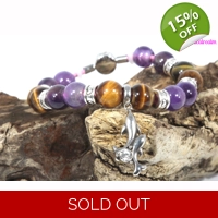 Leather and Natural Stone Bracelet Style F6