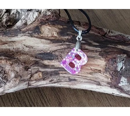 Resin Letter Necklace Pendant