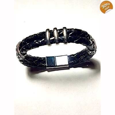 leather and stainless steel bracelet Style J leather and stainless steel bracelet Style J