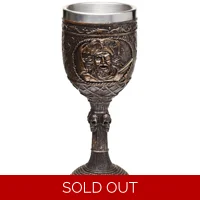 Decorative Brushed Gold Wood Effect Pirate Goblet