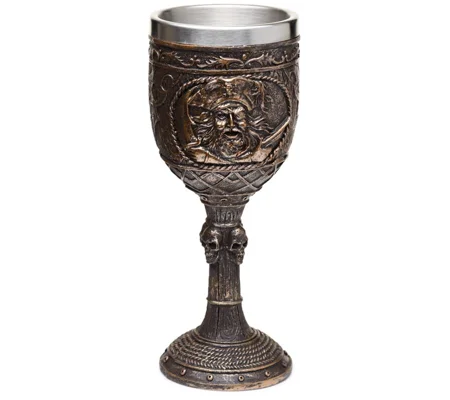 Decorative Brushed Gold Wood Effect Pirate Goblet