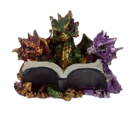 Triple Baby Dragons With A Book