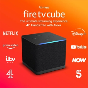 Fire TV Cube ALL-NEW | Hands-free streamovací prehrávač médií s Alexa, Wi-Fi 6E, 4K Ultra HD