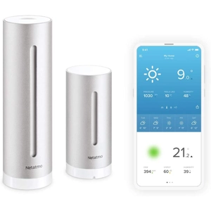 Meteostanica Netatmo Indoor Outdoor s bezdrôtovým vonkajším senzorom – kompatibilná s Amazon Alexa
