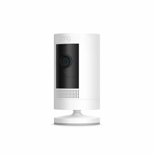 Ring Stick Up Cam Plug-In ALL-NEW | HD bezpečnostná kamera s funkciou Two-Way Talk, biela, pracuje s Alexa
