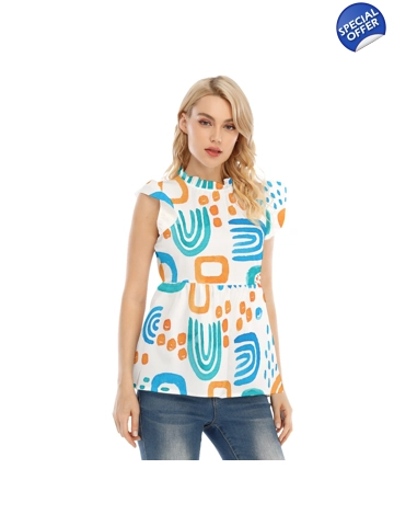 Motiff Women's Blouse - Blue Aztec