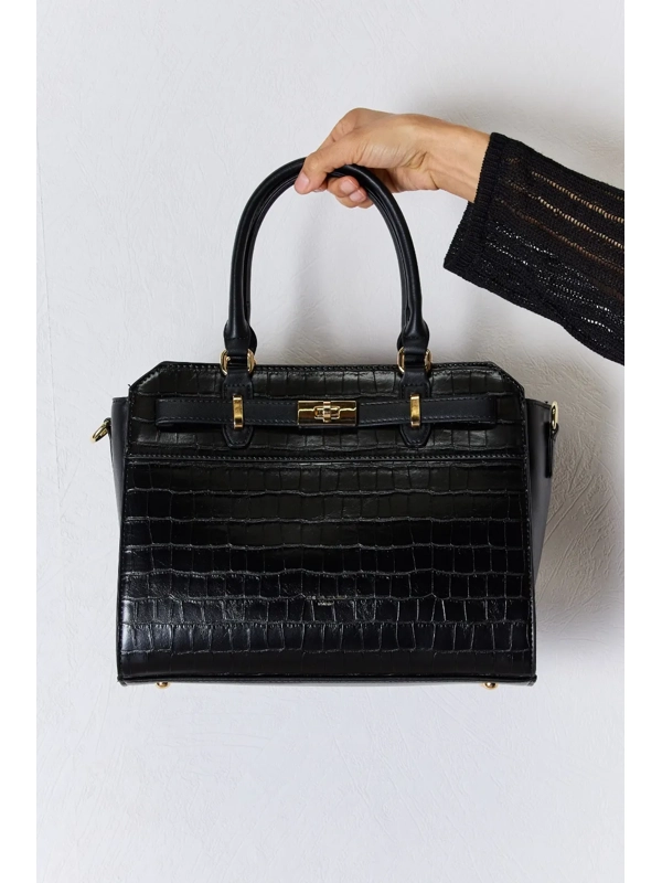 David Jones Texture PU Leather Handbag