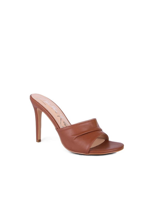 Pleated Strap High Heeled Sandal