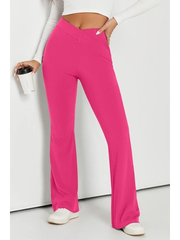 Elastic Waist Bootcut Pants