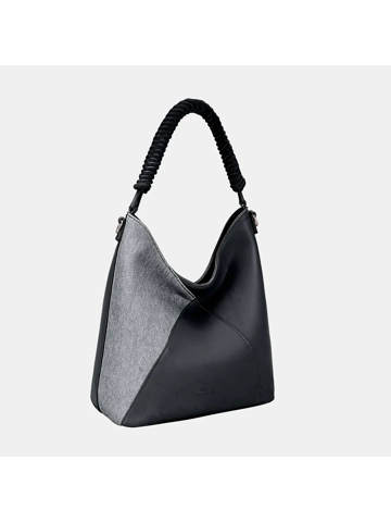 David Jones Woven Handle PU Leather Handbag