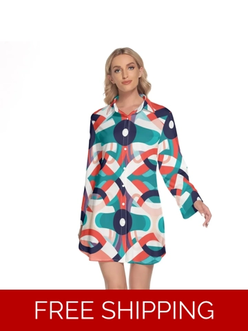 Motiff Shop Lapel Shirt Dress