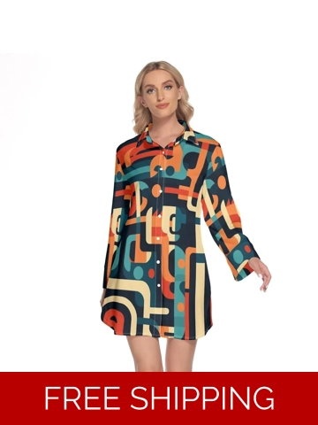 Motiff Shop Lapel Shirt Dress