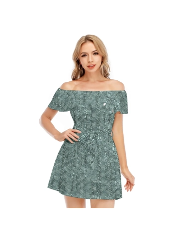 Motiff Ruffle Dress - Teal