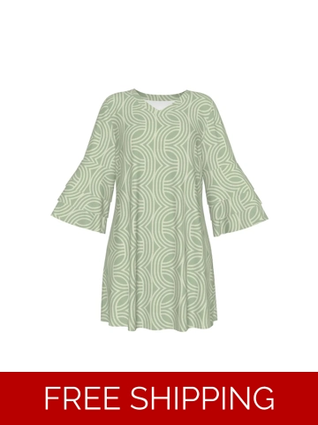 Motiff Stacked Ruffle Sleeve Dress