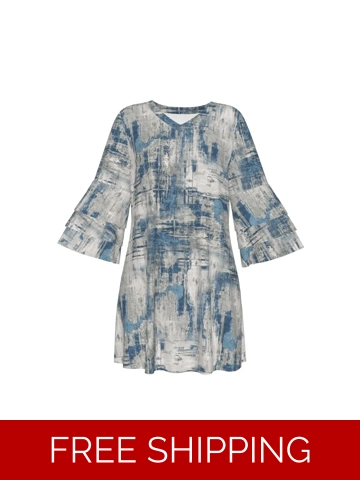 Motiff Stacked Ruffle Sleeve Dress