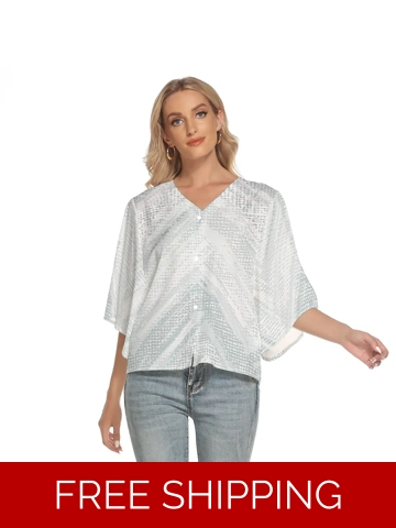 Motiff Shop Bat Sleeve V-Neck Top