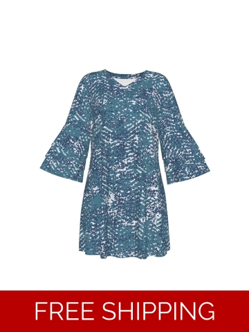 Motiff Stacked Ruffle Sleeve Dress