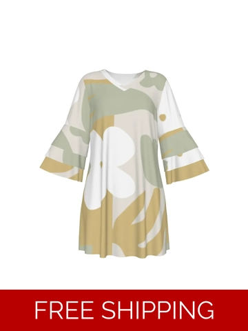 Motiff Stacked Ruffle Sleeve Dress