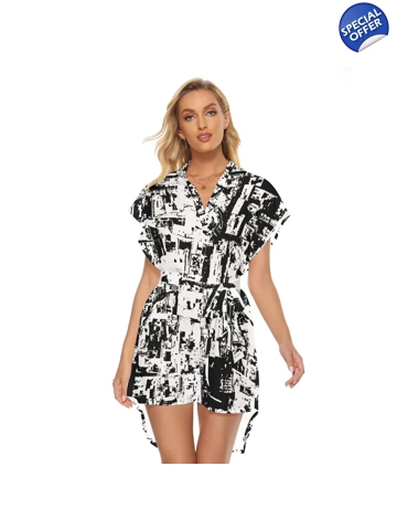 Motiff Casual Dress with Belt - White/Belt