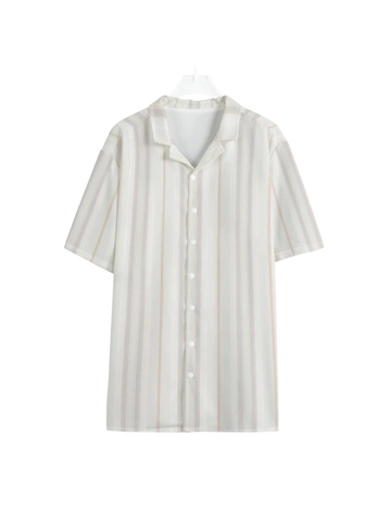 Men's Print Shirt with Button Closure - Stripe