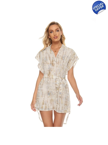 Motiff Casual Dress - Gray Multicolor