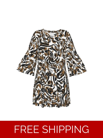 Motiff Stacked Ruffle Sleeve Dress