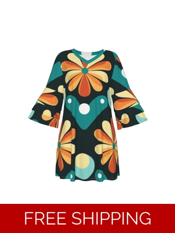 Motiff Stacked Ruffle Sleeve Dress