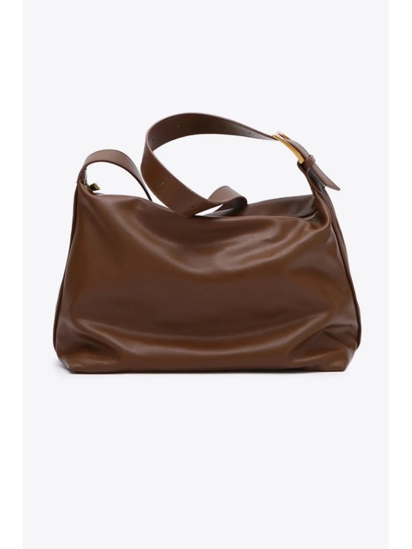 Wide Strap PU Leather Crossbody Bag