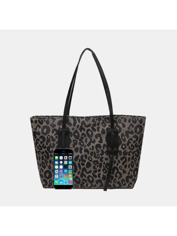 PU Leather Leopard Tote Bag