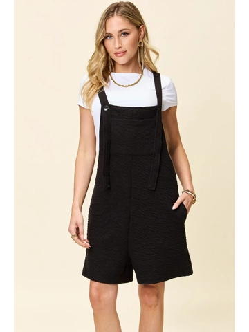 Double Take Full Size Texture Square Neck Romper