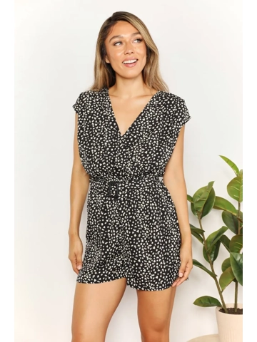 Animal Print Belted Romper