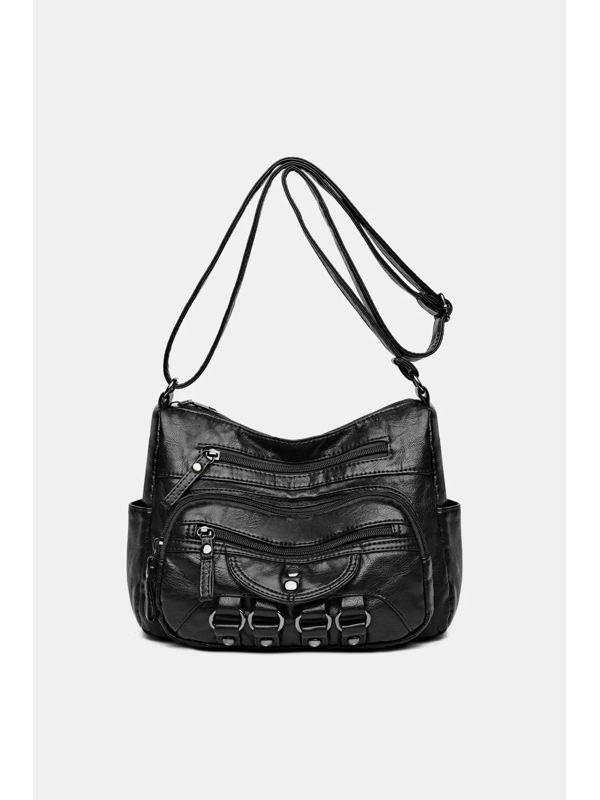 PU Leather Adjustable Strap Crossbody Bag