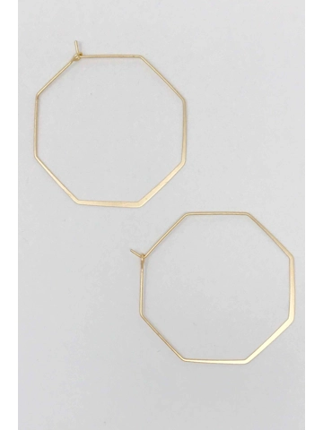 Smaller Stylish Octagon Wire Hoop Earrings