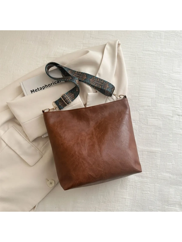 PU Leather Adjustable Strap Shoulder Bag