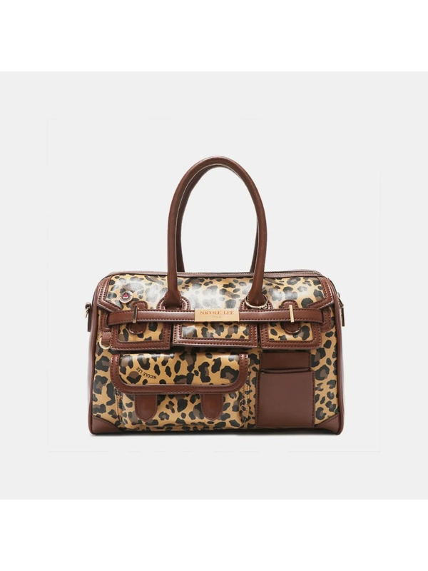 Nicole Lee USA Leopard Boston Bag