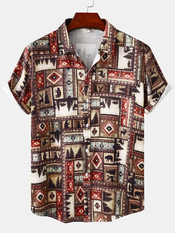 Men's Floral Print Vacation Shirt