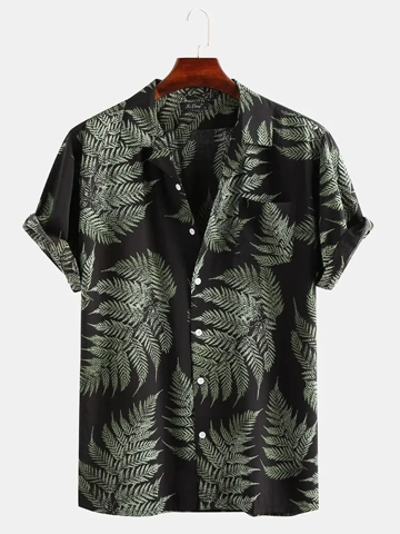 Men's Casual Loose Beach Shirt - Black