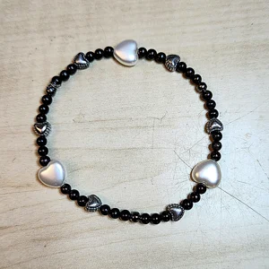Garnet Crystal Bracelet & Hoop Earrings