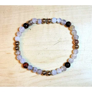 Mens Dragon Vein and Yooperlite Bead Bracelet