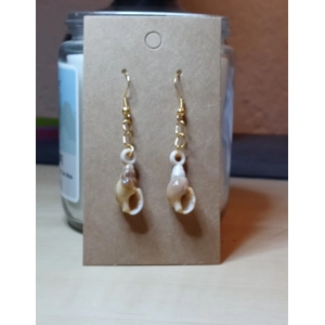 Gold and shell earrings