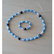 Blue Seed Bead Bracelet & Ring