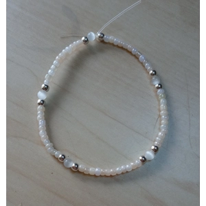 White Seed Beads and Quartz bracelet