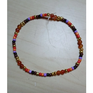 Orange seed beads colors and Carnelian