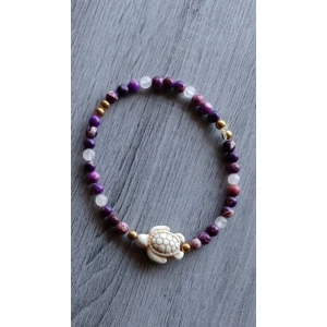 Sea Sediment/Rose Quartz Turtle Bracelet