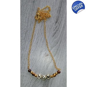 Mom Tiger's Eye Gold Necklace