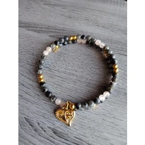 Gold Jasper Heart