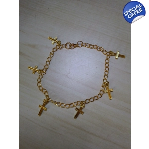 Gold Cross charm bracelet