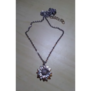 Silver Sunflower Necklace and Earrings