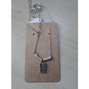Pastel Seed Beads and Owl Charm on a 24